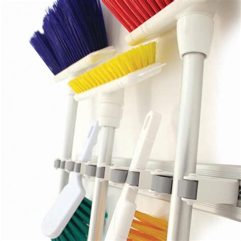 metal wall bracket broom holder 5 clip|wall mounted broom clips.